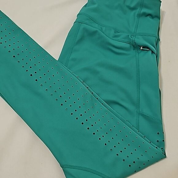 Athleta Contender Laser Cut  Tight jade green xs - Picture 7 of 11